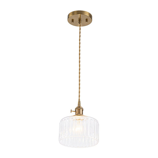 Thehouselights - Drum Strip Glass Pendant Light - Pendant - Clear - 