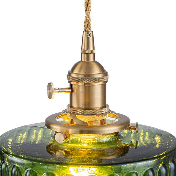 Thehouselights - Drum Strip Glass Pendant Light - Pendant - Green - 