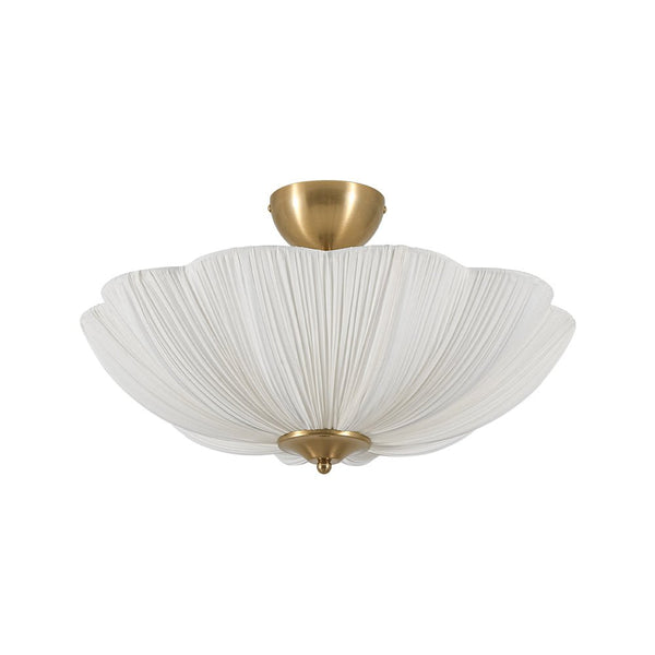 Thehouselights - Fabric Shade Flower Semi Flush Mount - Ceiling Light - 3 - Light - 