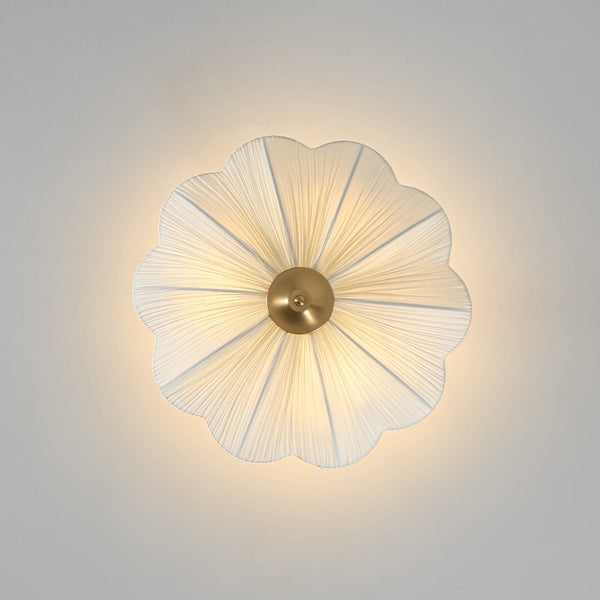 Thehouselights - Fabric Shade Flower Semi Flush Mount - Ceiling Light - 3 - Light - 