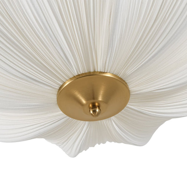 Thehouselights - Fabric Shade Flower Semi Flush Mount - Ceiling Light - 3 - Light - 