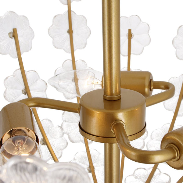 Thehouselights - Floral Glass Flower Semi Flush Mount - Ceiling Light - Brass - 