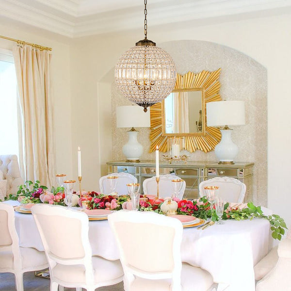 Thehouselights - French Modern Crystal Orb Chandelier - Chandelier - 3 - Light - 