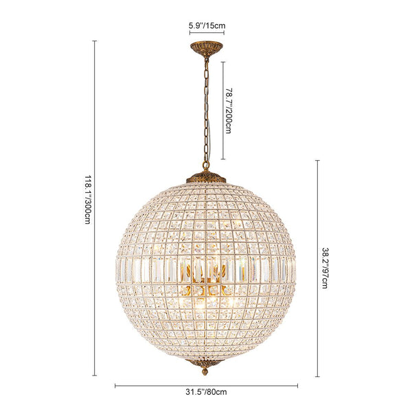 Thehouselights - French Modern Crystal Orb Chandelier - Chandelier - 5 - Light(2 Days Offer) - 