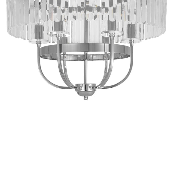 Thehouselights-Geometric Lantern Crystal Chandelier with Adjustable Height-Chandelier-Chrome-