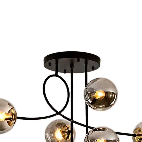 Thehouselights-Geometric Modo Bubble Glass Chandelier-Chandelier-Black-