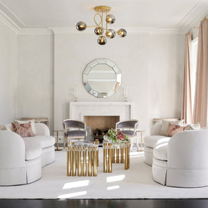 Thehouselights-Geometric Modo Bubble Glass Chandelier-Chandelier-Brass-