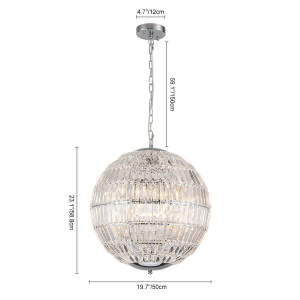 Thehouselights - Glam Modern Crystal Orb Chandelier - Chandelier - Chrome - 