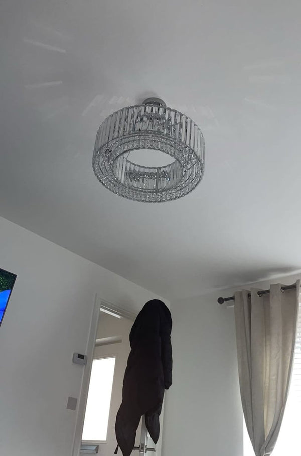 Thehouselights - Glam Modern Round Crystal Chandelier - Chandelier - Black - 