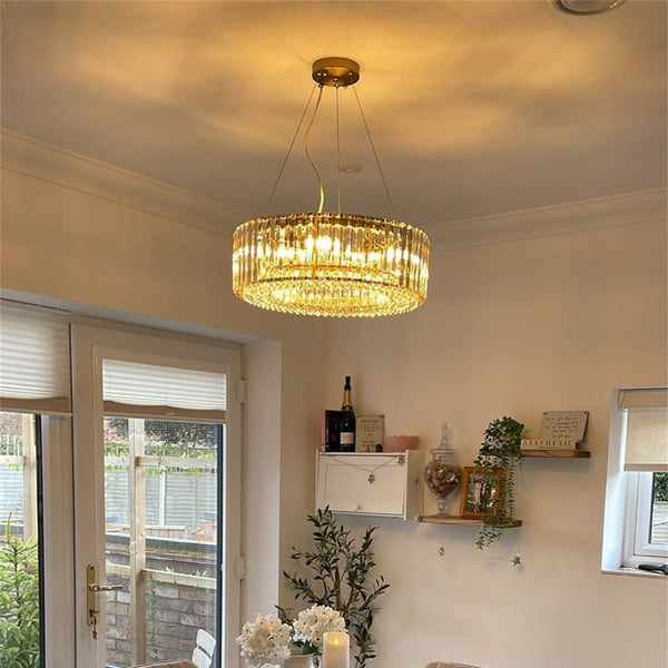 Thehouselights - Glam Modern Round Crystal Chandelier - Chandelier - Brass - 
