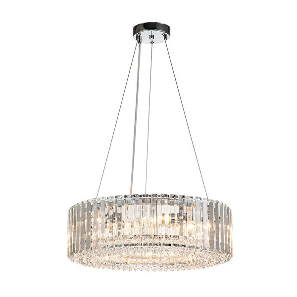 Thehouselights-Glam Modern Round Crystal Chandelier-Chandelier-Chrome-