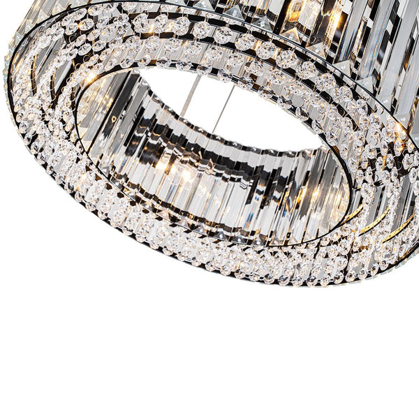 Thehouselights-Glam Modern Round Crystal Chandelier-Chandelier-Chrome-