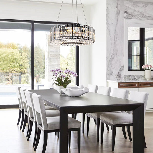 Thehouselights-Glam Modern Round Crystal Chandelier-Chandelier-Chrome-