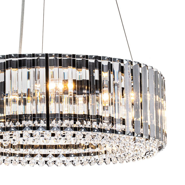 Thehouselights-Glam Modern Round Crystal Chandelier-Chandelier-Chrome-