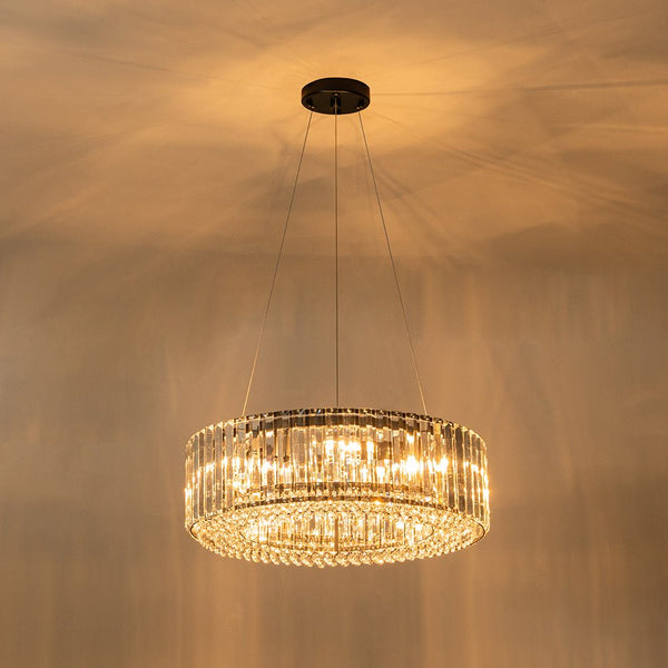 Thehouselights-Glam Modern Round Crystal Chandelier-Chandelier-Chrome-