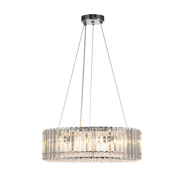 Thehouselights-Glam Modern Round Crystal Chandelier-Chandelier-Chrome-