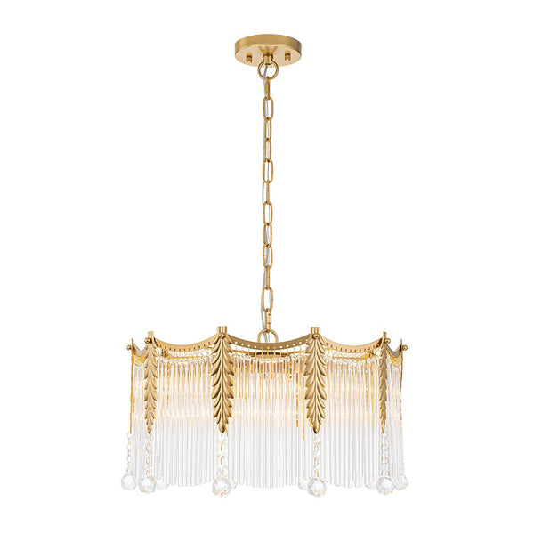 Thehouselights - Glass Crystal Teardrop Tiered Chandelier - Chandelier - 9 - Light - 