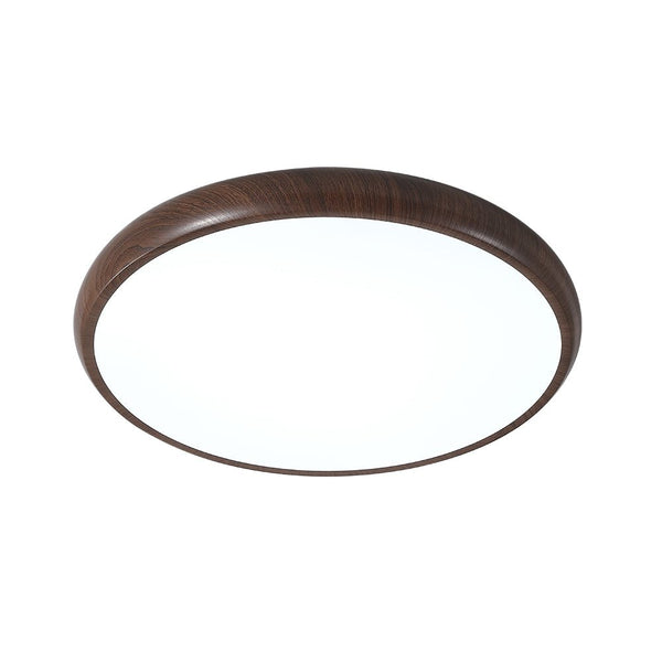 Thehouselights-Glossy Wood LED Flush Mount-Ceiling Light-Cool White-White