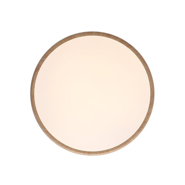 Thehouselights-Glossy Wood LED Flush Mount-Ceiling Light-Warm White-Walnut Grain