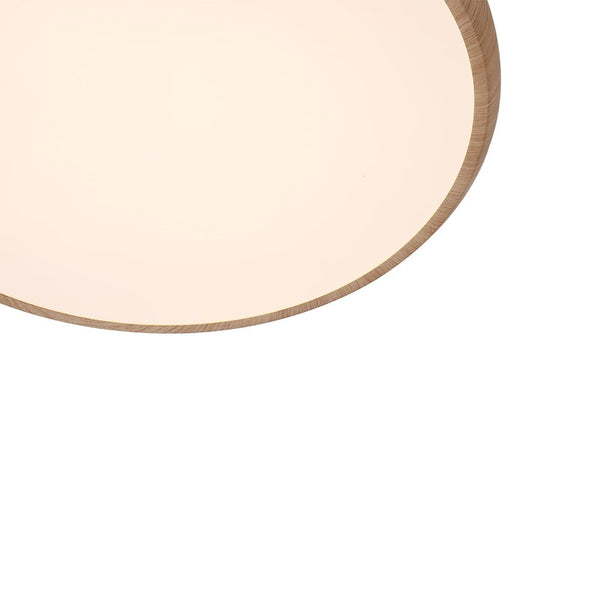 Thehouselights-Glossy Wood LED Flush Mount-Ceiling Light-Warm White-Walnut Grain