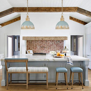 Thehouselights - Handcrafted Blue Dome Pendant Lighting - Pendant - Blue - 