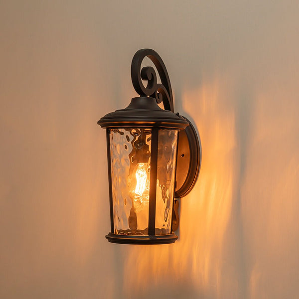 Thehouselights - IP23 Glass Lantern Outdoor Wall Sconce - Wall Lights - 1 Pack - 