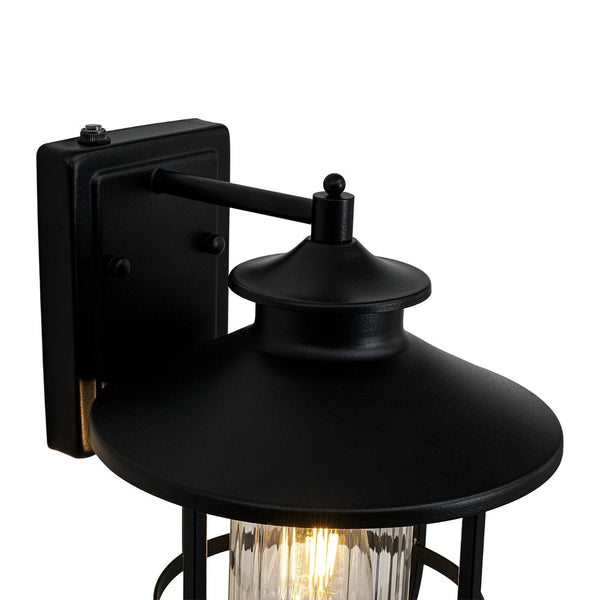 Thehouselights - IP23 Lantern Glass Cage Outdoor Wall Sconce - Wall Lights - 1 Pack - 