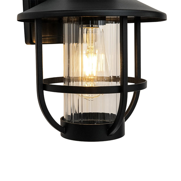 Thehouselights - IP23 Lantern Glass Cage Outdoor Wall Sconce - Wall Lights - 1 Pack - 