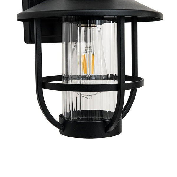 Thehouselights - IP23 Lantern Glass Cage Outdoor Wall Sconce - Wall Lights - 1 Pack - 