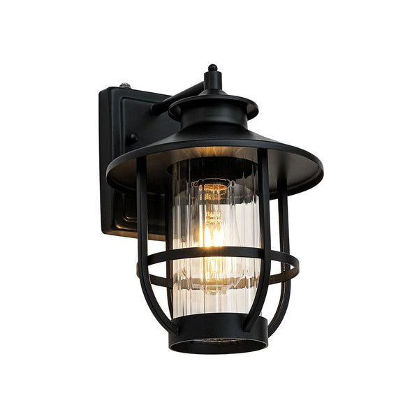Thehouselights - IP23 Lantern Glass Cage Outdoor Wall Sconce - Wall Lights - 1 Pack - 