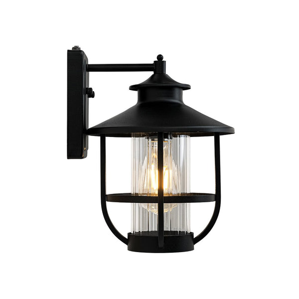Thehouselights - IP23 Lantern Glass Cage Outdoor Wall Sconce - Wall Lights - 1 Pack - 