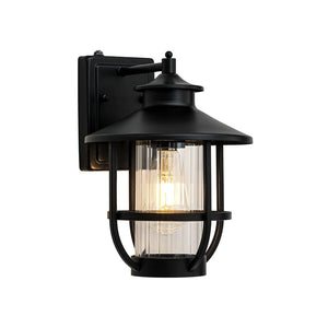 Thehouselights - IP23 Lantern Glass Cage Outdoor Wall Sconce - Wall Lights - 1 Pack - 