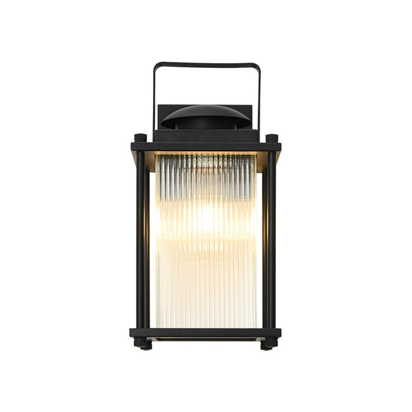 Thehouselights-IP23 Lantern Waterproof Ribbed Glass Outdoor Wall Sconce-Wall Lights-1 Pack-