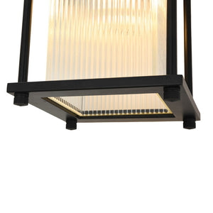 Thehouselights-IP23 Lantern Waterproof Ribbed Glass Outdoor Wall Sconce-Wall Lights-1 Pack-