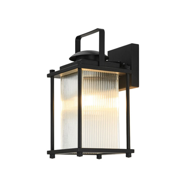 Thehouselights-IP23 Lantern Waterproof Ribbed Glass Outdoor Wall Sconce-Wall Lights-1 Pack-