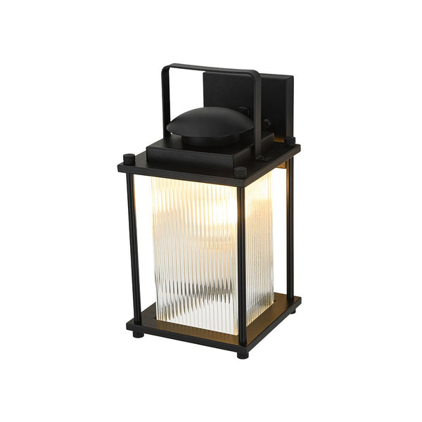 Thehouselights-IP23 Lantern Waterproof Ribbed Glass Outdoor Wall Sconce-Wall Lights-1 Pack-