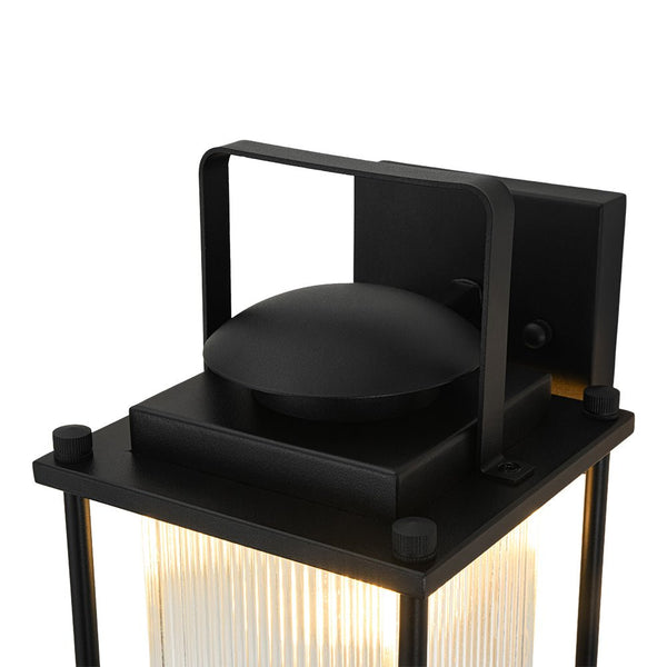 Thehouselights-IP23 Lantern Waterproof Ribbed Glass Outdoor Wall Sconce-Wall Lights-1 Pack-