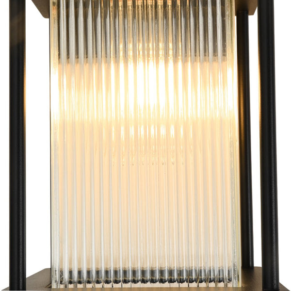 Thehouselights-IP23 Lantern Waterproof Ribbed Glass Outdoor Wall Sconce-Wall Lights-1 Pack-