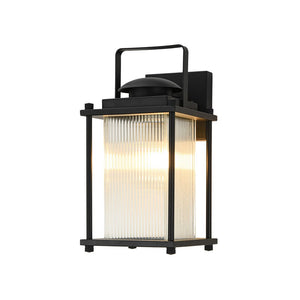 Thehouselights-IP23 Lantern Waterproof Ribbed Glass Outdoor Wall Sconce-Wall Lights-1 Pack-