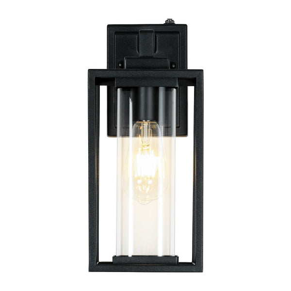 Thehouselights - IP23 Rectangular Lantern Outdoor Wall Sconce - Wall Lights - 1 Pack - 