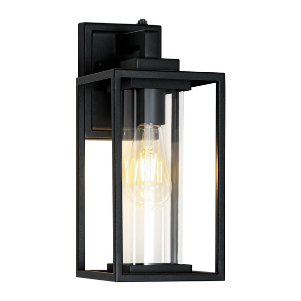 Thehouselights - IP23 Rectangular Lantern Outdoor Wall Sconce - Wall Lights - 1 Pack - 