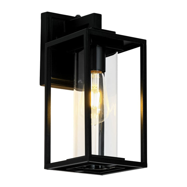 Thehouselights - IP23 Rectangular Lantern Outdoor Wall Sconce - Wall Lights - 1 Pack - 