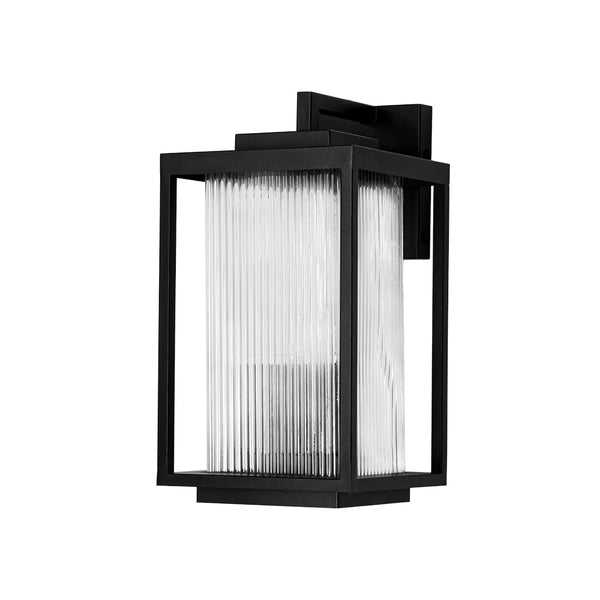 Thehouselights - IP23 Striped Glass Lantern Outdoor Wall Sconce - Wall Lights - 2 Pack - 20 cm.