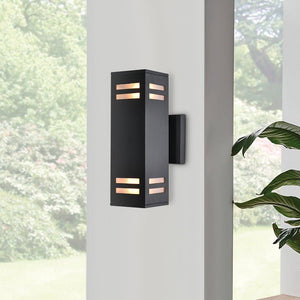 Thehouselights - IP54 Armed Outdoor Wall Sconce Up/Down Lighting - Wall Lights - 1 Pack - 
