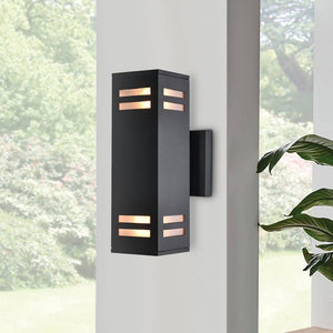 Thehouselights - IP54 Armed Outdoor Wall Sconce Up/Down Lighting - Wall Lights - 1 Pack - 