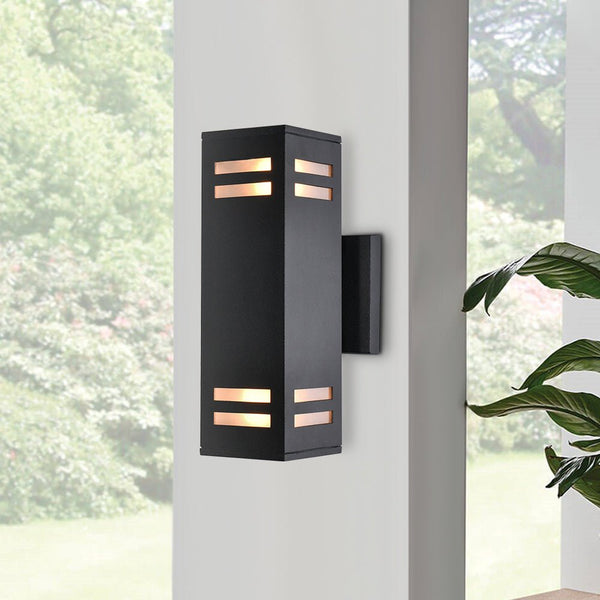 Thehouselights - IP54 Armed Outdoor Wall Sconce Up/Down Lighting - Wall Lights - 1 Pack - 
