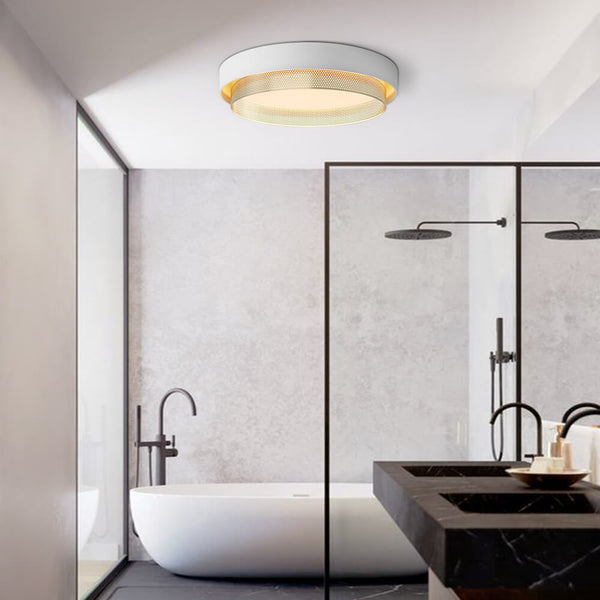 Thehouselights-LED Circular Hollow Flush Mount Ceiling Light-Ceiling Light-Warm White-White