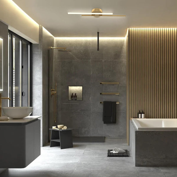 Thehouselights-Linear LED Flush Mount Ceiling Light-Ceiling Light-Brass-60 CM