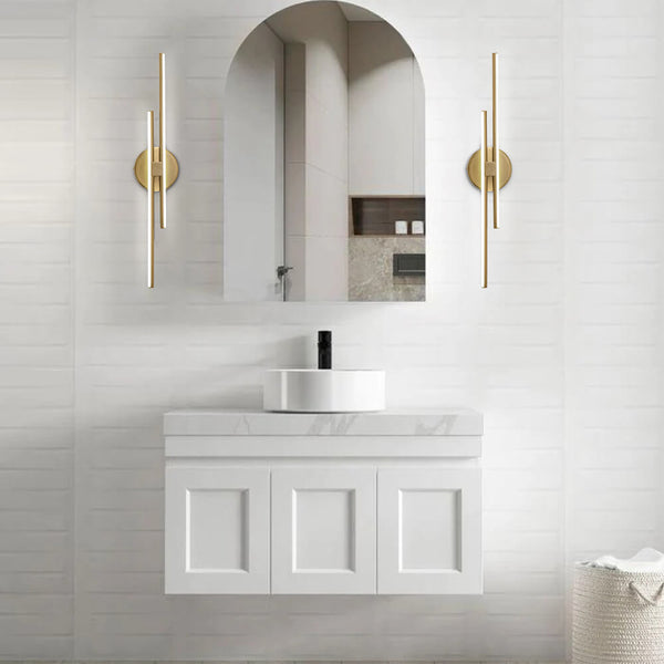 Thehouselights-Linear LED Wall Sconce Bathroom Vanity Light-Wall Lights-Nickel-60 CM