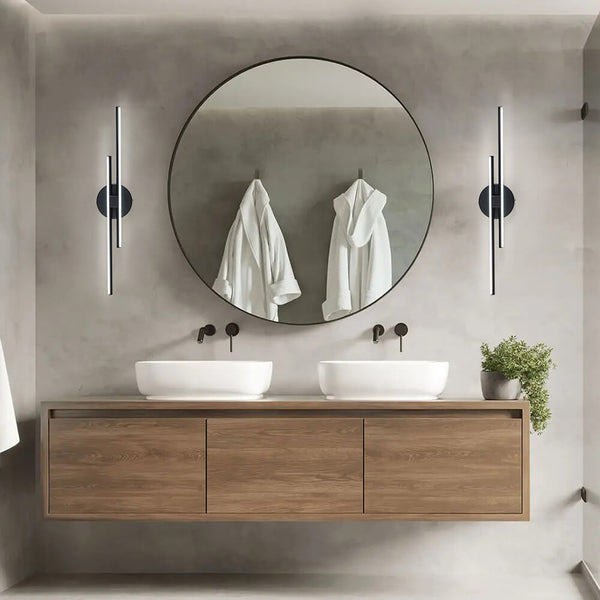 Thehouselights-Linear LED Wall Sconce Bathroom Vanity Light-Wall Lights-Nickel-60 CM